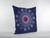 16"x16" Navy Zippered Suede Floral Throw Pillow