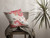 18" Red White Garden Zippered Suede Throw Pillow