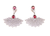 Simulated Diamond & Ruby Dangle Earrings, 925 Sterling Silver, Platinum