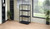 44" Black Metal Four Tier Etagere Bookcase