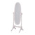 60" White Oval Wood Framed Freestanding Cheval Mirror