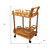 24" Oak Wood Rolling Bar Cart With Wine Storage