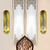 Copper and Gold Wall Candle Sconces with Feather Design