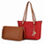Malay Vegan Leather Women's Tote Bag with Cosmetic Pouch