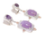 Two Tone Natural Amethyst Gem Stones Earrings, 925 Sterling Silver