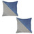Homeroots Home Decor Set Of Two 18 x 18 Inches Blue And Grey Geometric Zippered Handmade Polyester Throw Pillow