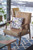 18” Navy White Floral Suede Zippered Throw Pillow