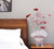 22" Silver and Clear Metal and Acrylic Red Rose Bedside Lamp