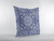 18” Indigo White Boho Ornate Zippered Suede Throw Pillow