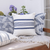 20" Navy and White Striped Throw Pillow With Ruffle
