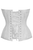 Top Drawer White Satin w/White Lace Overlay Steel Boned Overbust Corset