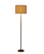 59" Amber And Black Metal Floor Lamp With Amber And Black Animals Faux Leather Cylinder Shade