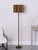 59" Amber And Black Metal Floor Lamp With Amber And Black Animals Faux Leather Cylinder Shade