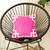 Pink and White Geometric Border Throw Pillow - 808230077034