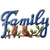 Painted Blue Family with 2 Owls