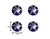 Set of Twelve Blue And White Geometric Ceramic Drawer Pull Knobs