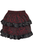 Red/Black Brocade Ruched Bustle Skirt