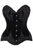 Top Drawer Black Velvet & Beaded Steel Boned Overbust Corset