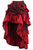 Red Brocade Adjustable High Low Bustle Skirt