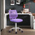 Purple and White Adjustable Height Swivel Rolling Office Chair