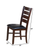 Set of Two Black And Dark Brown Upholstered Faux Leather Slat Back Dining Side Chairs