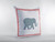 16” Blue Pink Elephant Zippered Suede Throw Pillow