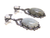 Gray Labradorite & White Jade Oval Shape Dangle Earrings, 925 Sterling Silver, Black Gold
