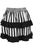 White/Black Striped Ruched Bustle Skirt