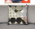 24" Beige and Black Geometric Cotton Throw Pillow With Embroidery