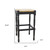 29" Natural And Black Solid Wood Backless Bar Height Bar Chair