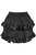 Black Brocade Ruched Bustle Skirt