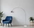85" White Metal Arched Floor Lamp With Silver Metal Dome Shade