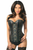Top Drawer Faux Leather Steel Boned Corset with Rivets