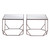 Set of Two Silver and Bronze Mirrored Glass and Steel Square Abstract Bunching Coffee Tables