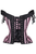 Top Drawer Pink/Black Striped Steel Boned Corset w/Straps