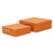 Set Of Two Orange Faux Shagreen Jewelry Boxes With Decorative Hardware