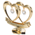Matashi 24K Gold Plated Crystal Studded Double Heart Happy Anniversary Banner Ornament