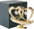 Matashi 24K Gold Plated Crystal Studded Double Heart Happy Anniversary Banner Ornament