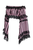 Black/Pink Striped Smocked Flare Sleeve Peasant Top