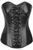 Lavish Wet Look Faux Leather Lace-Up Over Bust Corset