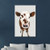 24" x 16" Brown and White Baby Cow Face Canvas Wall Art