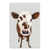 24" x 16" Brown and White Baby Cow Face Canvas Wall Art