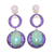 Reconstructed Turquoise Dangle Earrings, 925 Sterling Silver
