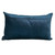 Homeroots Home Decor Navy Blue Tufted Velvet Quilted Lumbar Throw Pillow, 14 x 24 Inches