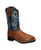 TuffRider Youth Zion Square Toe Western Boot- Brown w/ Blue- 4Y