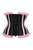 Top Drawer Black/Pink Steel Boned Burlesque Underbust Corset Waist Cincher