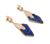 925 Sterling Silver Natural Stone Dangle Earrings, Yellow Gold