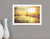 Yellow Sunset Boats In Marina White Framed Print Wall Art