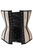 Top Drawer Nude Mesh & Black Satin Steel Boned Overbust Corset