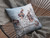 16” Blue Brown Boho Bird Zippered Suede Throw Pillow